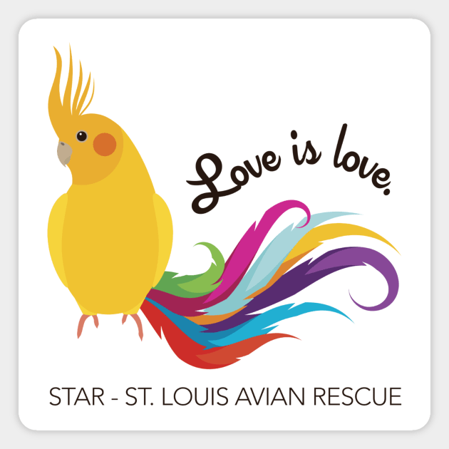 Cockatiel - Love is Love Magnet by STAR Avian Rescue